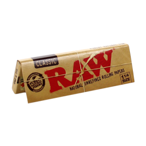 RAW Classic Natural Unrefined Rolling Paper 1 ¼ Size 50ct - 24 Pack Display